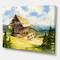 Designart - Peaceful Landscape With Old Cottage At Summer - Traditional Canvas Wall Art Print